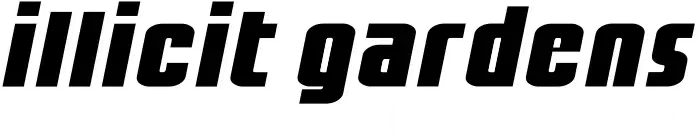 Illicit Gardens - Large print of the company logo with black text above white text