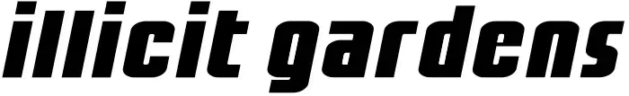Illicit Gardens - Large print of the company logo with black text
